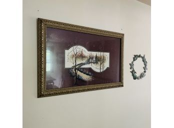 D. Morgan Framed Print And Paper-Mache Angel Wall Hanging