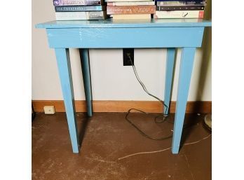 Wooden Side Table Painted Blue (First Floor Bedroom)