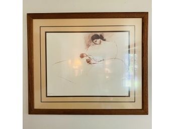 Mother And Child Print In Wooden Frame By Marilyn Zapp (Livingroom)