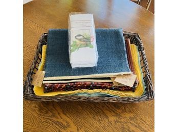 Basket With Various Table Runners (Kitchen)