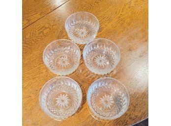 Set Of 5 Arcoroc France Glass Bowls