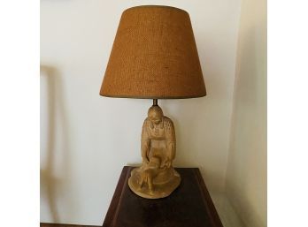 Large Vintage Clay Table Lamp (Livingroom)