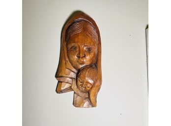 Woman And Child Wood Wall Hanging (First Floor Bedroom)