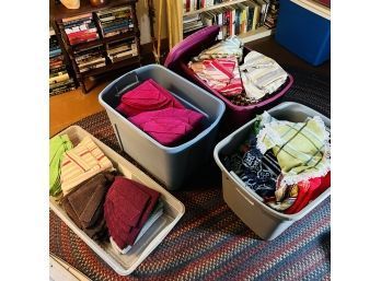 Four Totes Of Towel Rounds - Assorted Sizes (First Floor Bedroom)