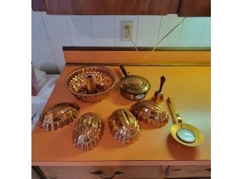 Brass Colored Bakers And Kitchen Items (kitchen)