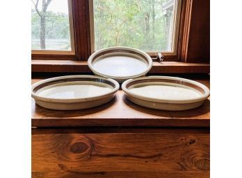 Set Of Three Dansk Stoneware 10' Round Plates