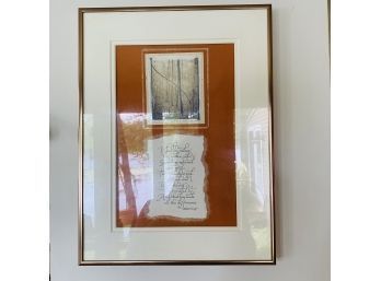 Framed Robert Frost Poem Wall Art (Livingroom)