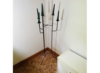 Tall Metal Candle Holder (Upstairs Room 1)