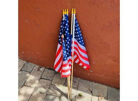 Decorative American Flags - Set Of Six