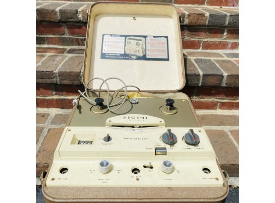 Vintage Webcor Regent Reel To Reel Tape Recorder In Brown Case