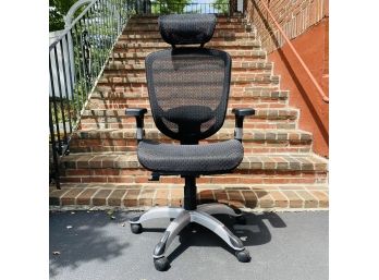 Adjustable Black And Silver Mesh Desk Chair