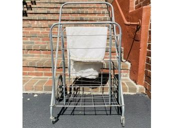 Metal Cart With Wheels And Cloth Laundry Bag
