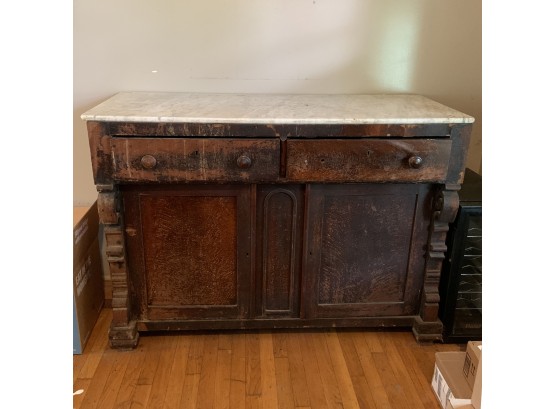 Antique Marble Top Sideboard (Dining Room)