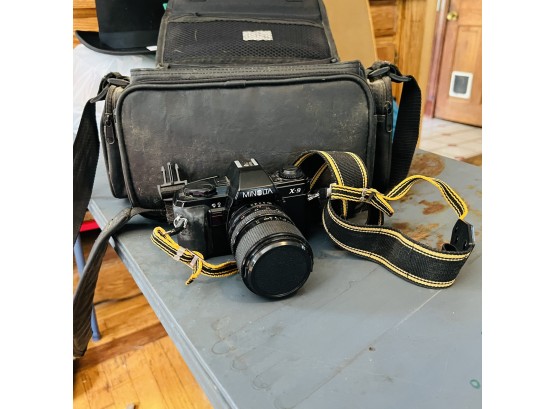 Vintage Minolta X-9 Film Camera With Case (Dining Room)