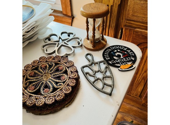 Assorted Trivets And Wooden Timer (Dining Room)