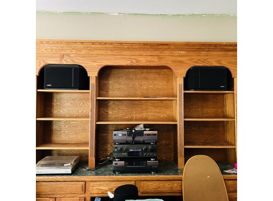 Stereo System With Bose Speakers, Kenwood Cassette Deck  CD Player, Technics Receiver And Record Player