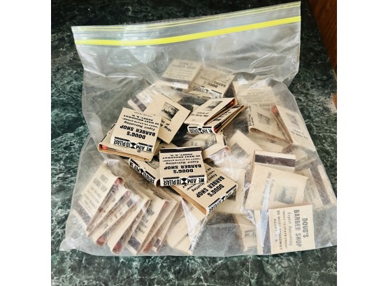 Bag Of Vintage Advertising Matches From Doug's Barber Shop In Derry