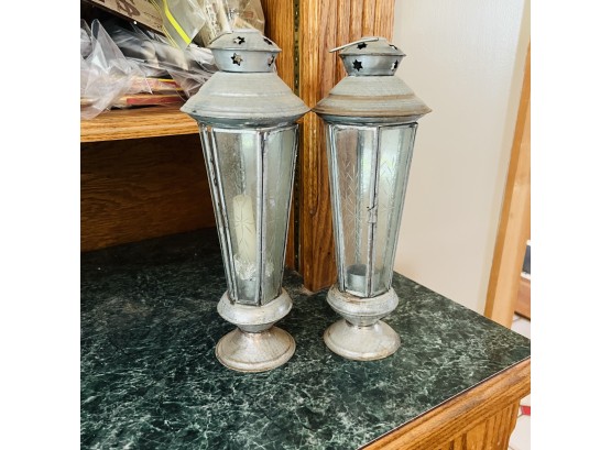 Pair Of Two's Company Decorative Candle Lanterns (Dining Room)