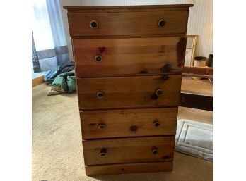 Vintage Pine 5-drawer Dresser (Upstairs)