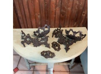 Vintage Cast Iron Swivel Wall Candle Holders - Set Of Two (Kitchen)