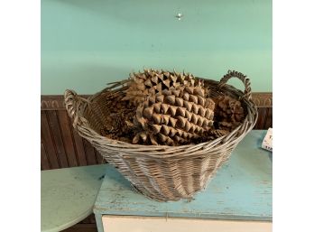 Basket With Pine Cones (Kitchen)