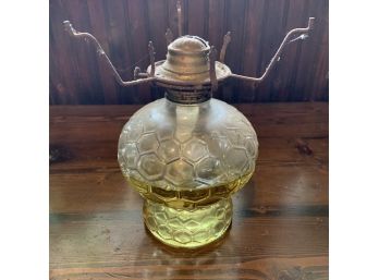Oil Lamp Base With Honeycomb Patterned Glass (Kitchen)