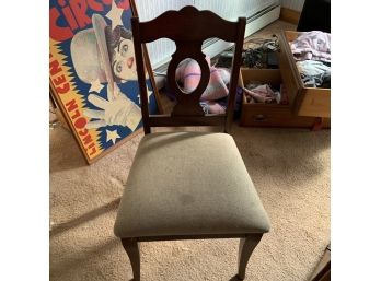 Wood Chair With Upholstered Seat (Upstairs)