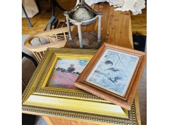 Vintage Grinder And Framed Art (Dining Room)