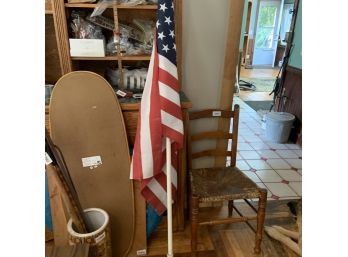 American Flag With Wall Mount Pole (Dining Room)