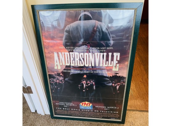 Andersonville Movie Poster In Green And Gold Wooden Frame (Livingroom)