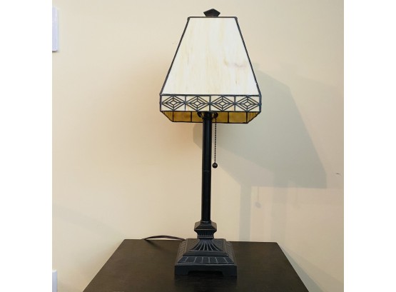 Metal And Stained Glass Decorative Table Lamp (Livingroom)