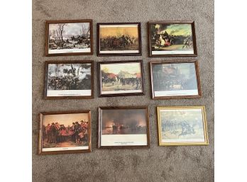 Set Of Nine Framed Civil War Prints (Living Room)