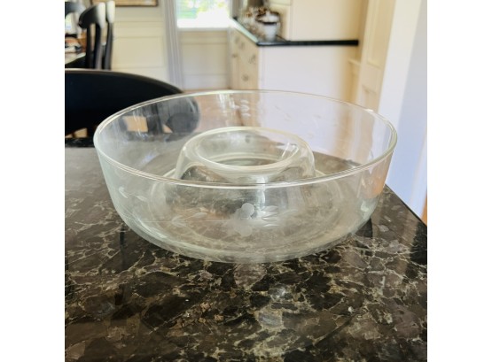 Princess House Crystal Chip And Dip Serving Dish (Dining Room)