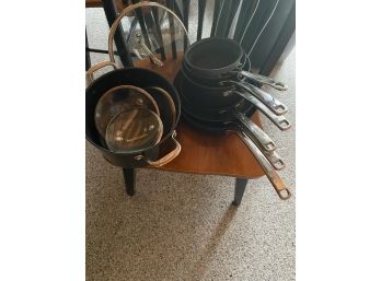 Assorted Non-stick Pots And Pans And Lids