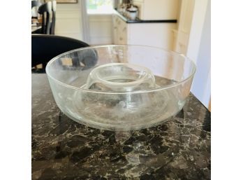 Princess House Crystal Chip And Dip Serving Dish (Dining Room)