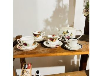 Vintage Tea Cups And Tea Pot (basement)