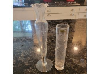 Set Of 2 Glass Bud Vases (Kitchen)