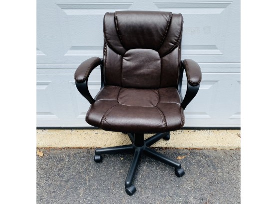 Brown Vinyl Office Chair With Wheels