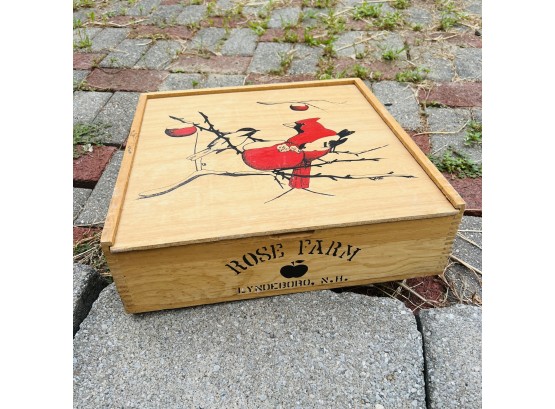 Painted Bird Sliding Lid Box