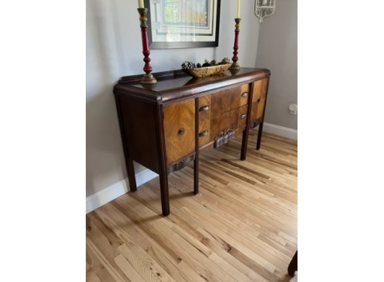 Vintage Six-Leg Wooden Sideboard/Buffet Table