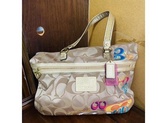 Coach Daisy Poppy Pop C Applique Glam Tote Bag