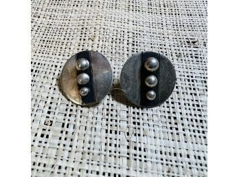 Sterling Silver Metal Ball Post Back Earrings