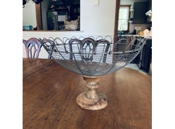 Wood And Wire Pedestal Bowl From World Market