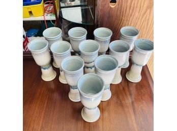 Ceramic Glazed Goblets - Set Of Twelve