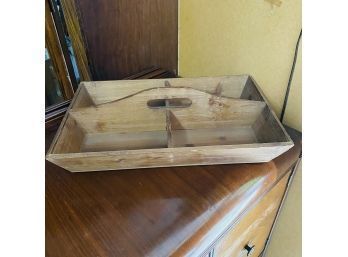 Wooden Compartment Tray With Handle