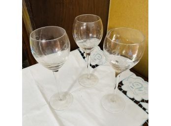Decorative Wine Glasses - Set Of Three
