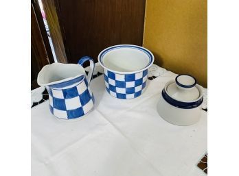 Blue And White Ceramic Kitchenware Lot