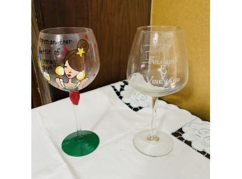 Decorative Wine Glass Lot