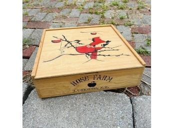 Painted Bird Sliding Lid Box