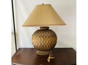 Large Bronze And Brown Colored Decorative Table Lamp